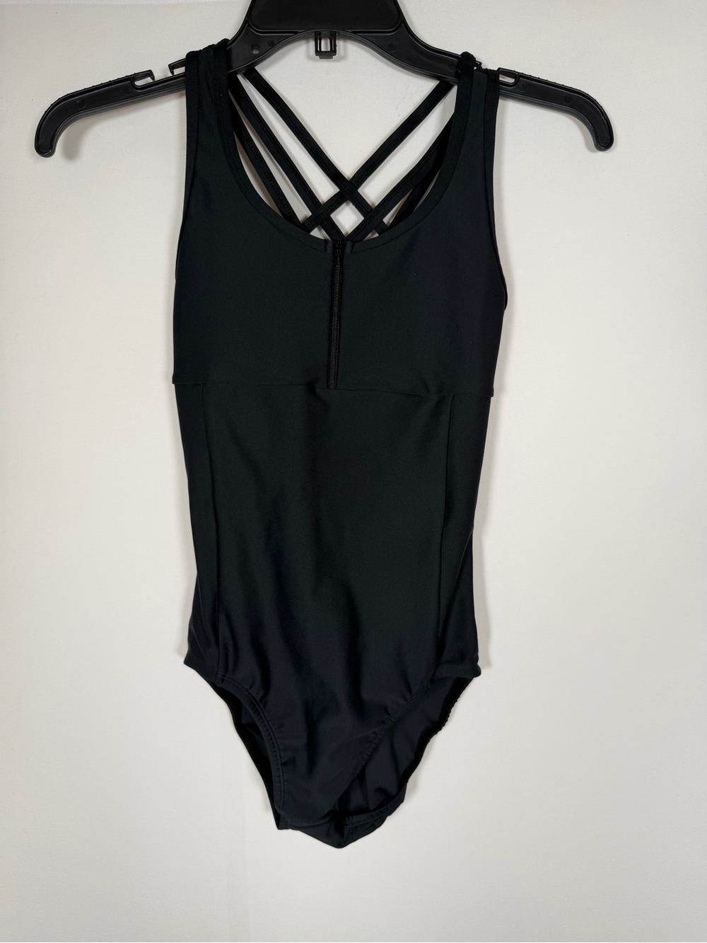 Rebel Athletic Youth Large Black Dance Cheer Gymnastics Leotard Crisscross Back